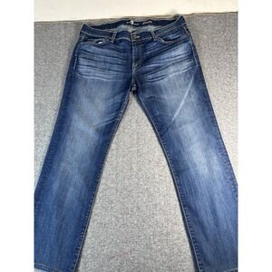 7 For All Mankind Jeans Mens 38x29 Blue‎ Slimmy Stretch Denim Straight